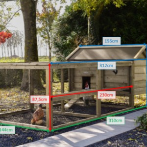 Various sizes of Eggy chicken coop with run