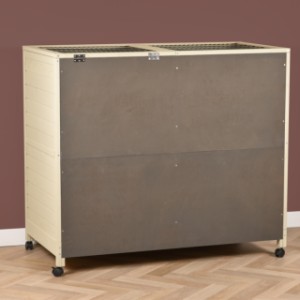 Rabbit cage Bobby has a warm grey back panel