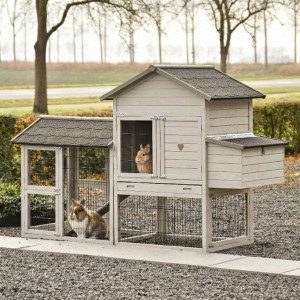 Prestige Medium Light Grey with run and nesting box 229x90x150 cm