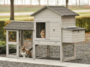 Prestige Medium Light Grey with run and nesting box 229x90x150 cm