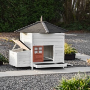 The Ambiance Large chicken coop has a convenient little door and removable roof panels