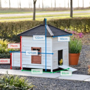 These are the dimensions of chickencoop Ambiance Large