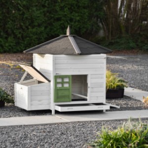 The Ambiance Large chicken coop has a convenient little door and removable roof panels