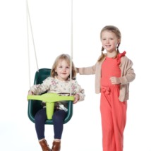 Baby swing seat with good support for head and back.