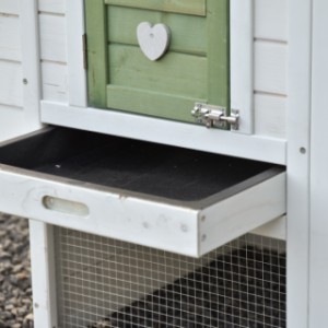 Noah has a plastic pull-out tray