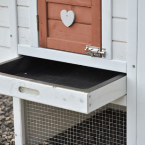 Noah has a plastic pull-out tray