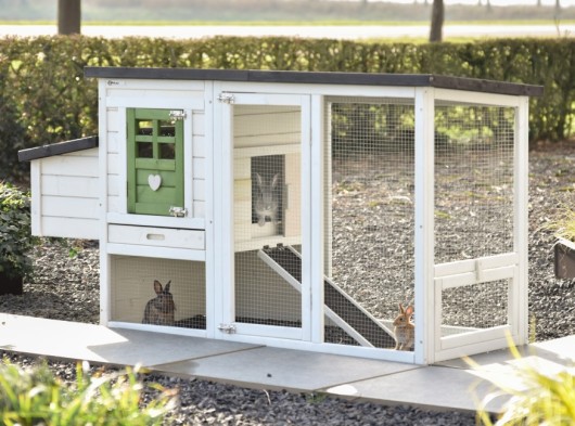 Rabbit hutch Noah olive 168x65x87cm