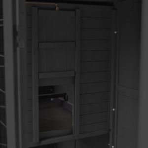 The Holiday Large chicken coop has an easy-to-use closing flap.