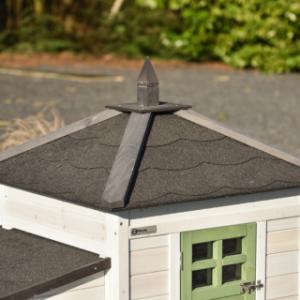 The roof of Ambiance Small is fitted with roof shingles