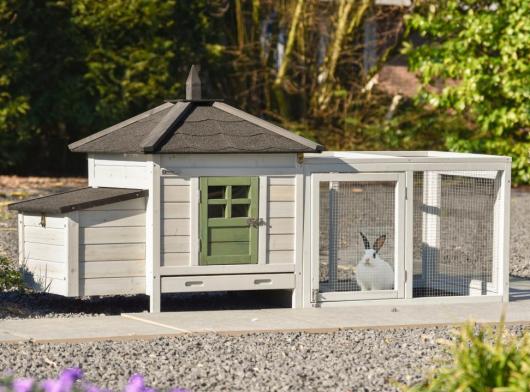 Rabbit hutch Ambiance Small Olive run with wire roof 200x77x99 cm