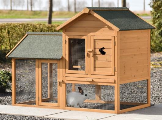 Rabbit hutch Action with run on the left 151x95x118cm