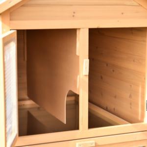 In the night shelter of rabbit hutch Action there is a partition