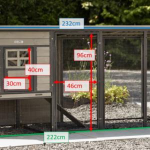 Various dimensions of the chickencoop Judy