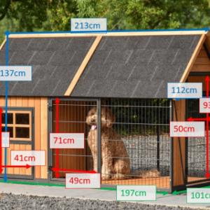 Various dimensions of the dog house Danielle