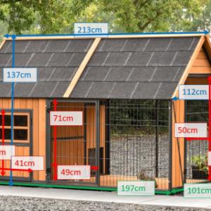 Various dimensions of the rabbit hutch Danielle