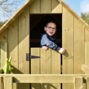 Playhouse Dream | The door can be closed with a small black latch.