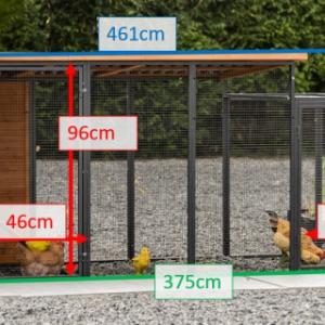 Various dimensions of the chickencoop Judy with run