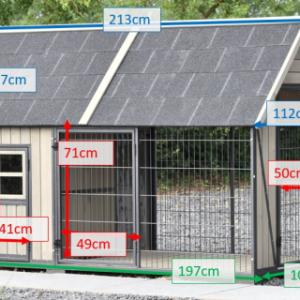 Various dimensions of the dog house Danielle