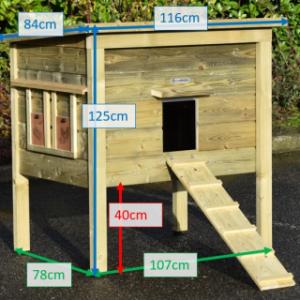 Various dimensions of the chickencoop Chicky