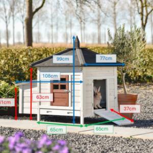 Various dimensions of the rabbit hutch Ambiance Small