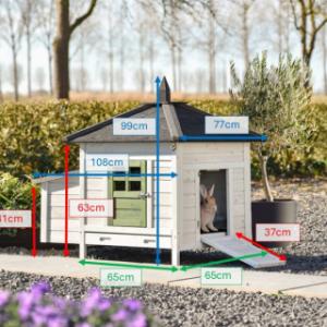 Various dimensions of the rabbit hutch Ambiance Small