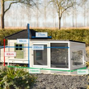 Chickencoop Ambiance Small with run with roofing felt 200x77x99cm