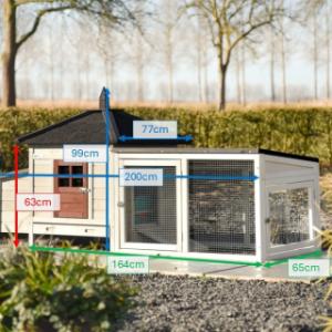 Various dimensions of the rabbit hutch Ambiance Small