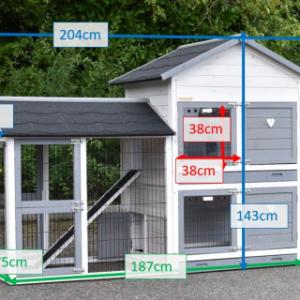 Various dimensions of the chickencoop Double Medium