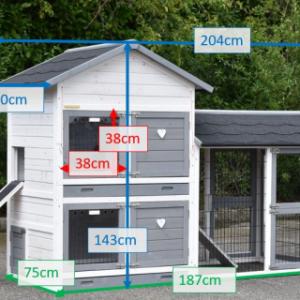Various dimensions of the chickencoop Double Medium