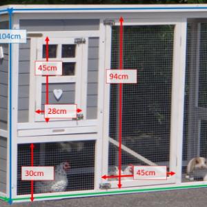 Various dimensions of the rabbit hutch Julia