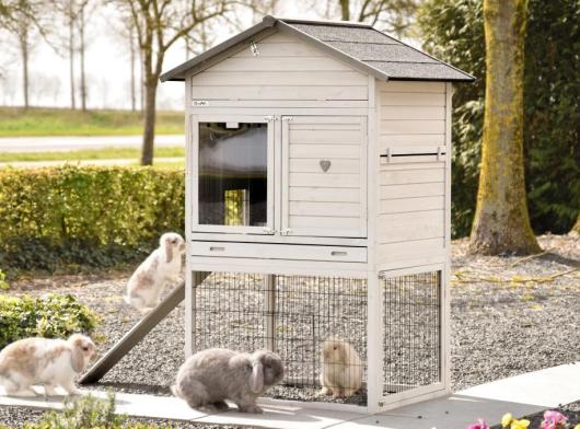 Rabbit hutch Prestige Large Light-grey 118x100x181cm