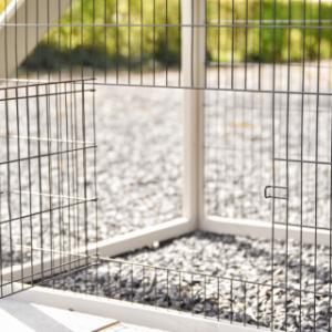 Under the night shelter there is a small mesh door