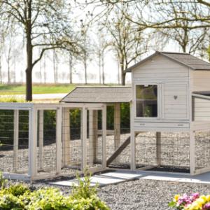 Prestige Large with 2 extension runs and nesting box can be set up in various ways