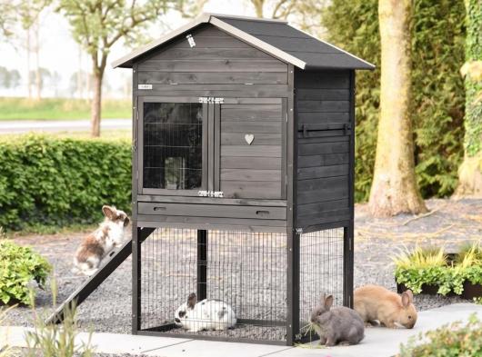 Rabbit Hutch Prestige Large Black Anti-Chew 118x100x181 cm