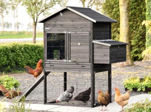 Chicken Coop Prestige Large Black with Nesting Box 143x100x181 cm