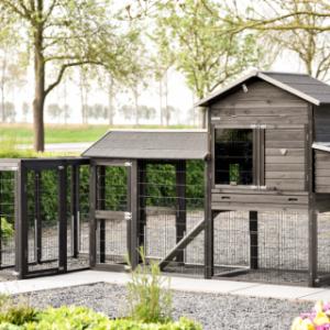 Prestige Large with 2 extension runs and nesting box can be set up in various ways