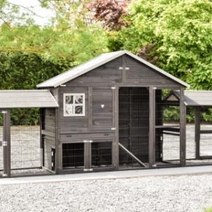 Holiday Large Black rabbit hutch with 2 runs