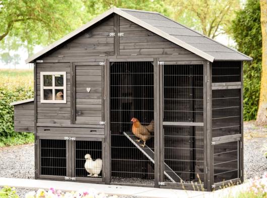 Chicken coop Holiday Large Black with nesting box 267x96x195cm