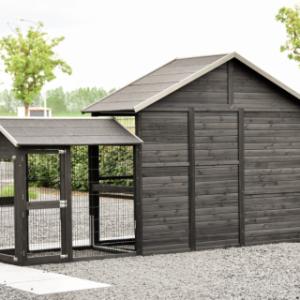 The chickencoop Holiday Large has a fully wooden backside