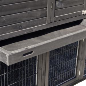 Holiday Large rabbit hutch has a practical pull-out tray, making the hutch easy to clean