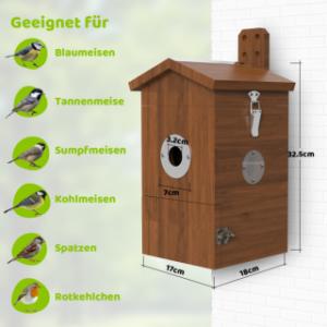 The bird nesting box provides space for various bird species