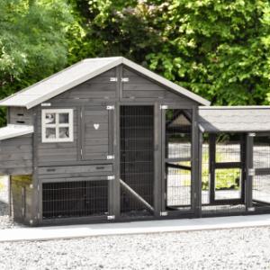 Chickencoop Holiday Medium Black with nest box and extra run