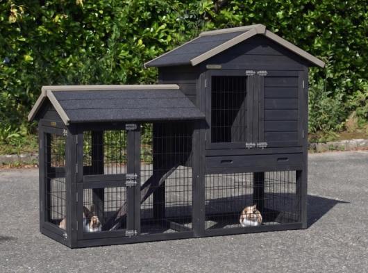 Rabbit hutch Prestige Small White with left run 162x72x122cm