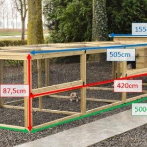 Various dimensions of the rabbit hutch Eggy