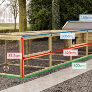 Various dimensions of the rabbit hutch Eggy