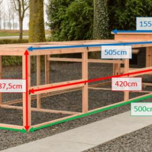Various dimensions of the rabbit hutch Eggy