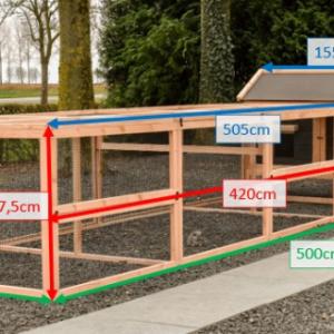 Various dimensions of the rabbit hutch Eggy