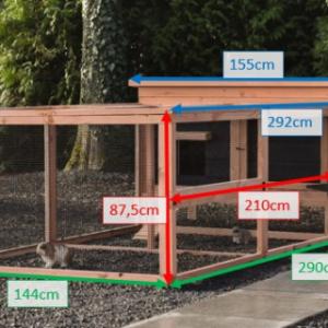 Various dimensions of the rabbit hutch Eggy
