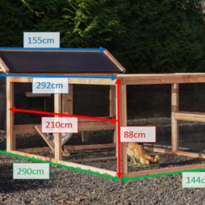 Various dimensions of the chickencoop Eggy