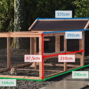 Various dimensions of the rabbit hutch Eggy